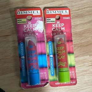 Rimmel keep calm rose blush and berry blush lip balm set of 2